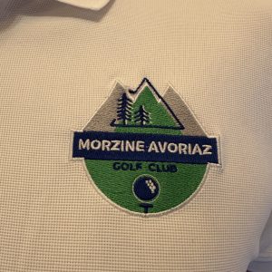 Logo Polo homme blanc AS GOLF CLUB MORZINE-AVORIAZ