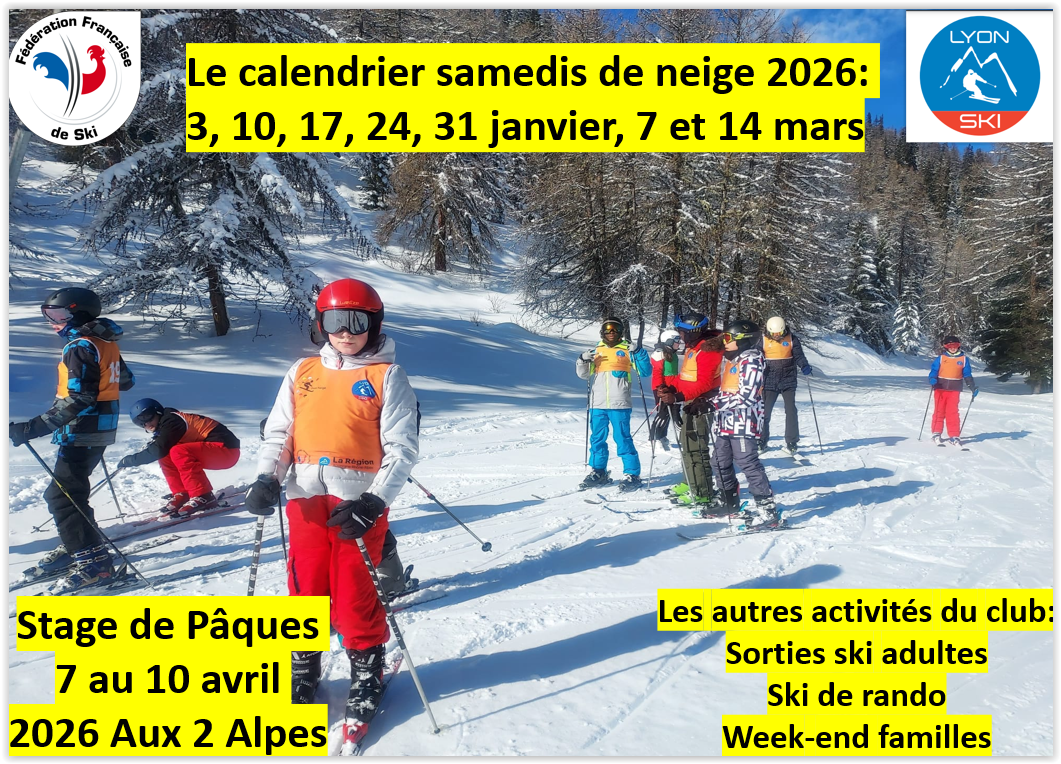 Flyer 26 Le calendrier des sorties "samedis de neige" pour la saison